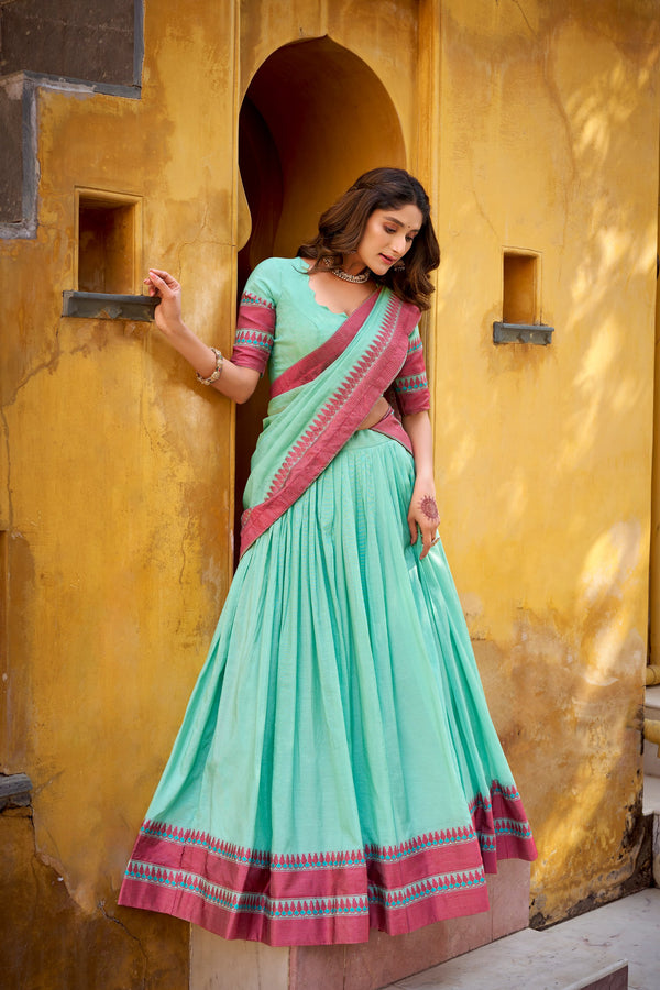 Pure Chanderi Thread Work Lehenga Wirh Dupatta SBL