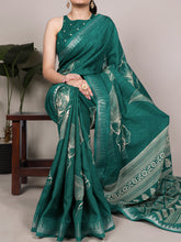 Slub Silk Floral Printed Saree  PGN