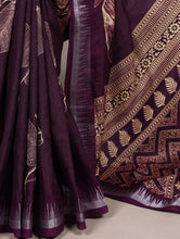 Slub Silk Floral Printed Saree  WIN