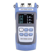 Optical Fiber Cable PON Power Meter Tester Tool 1310 1490 1550nm FTTX ONT OLT Handheld PON Network Detection Online Fiber Tester with FC SC UPC Adapter