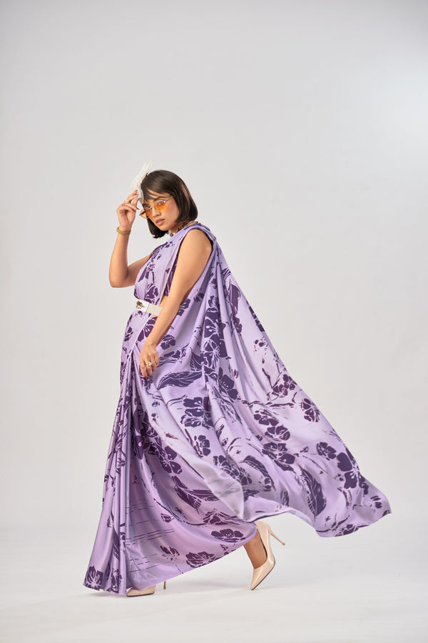 Satin Silk Printed Saree LUV