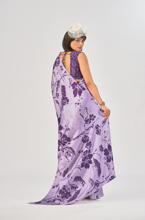 Satin Silk Printed Saree LUV