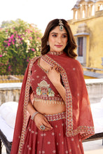 Chocolate Crush Thread Embroidered Lehenga With Dupatta SLM