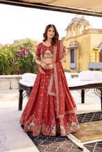 Chocolate Crush Thread Embroidered Lehenga With Dupatta SLM