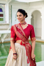 Tussar Silk Patola Printed lehenga With Dupatta OWT