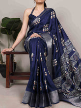 Slub Silk Printed Saree NBL