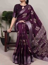 Slub Silk Printed Saree WIN