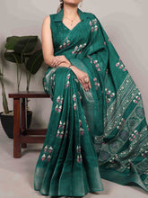 Slub Silk Printed Saree PGN
