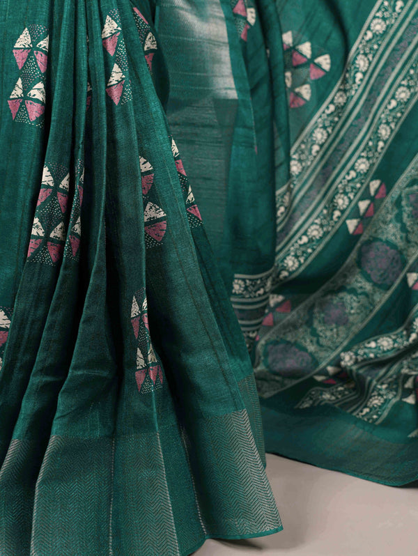 Slub Silk Printed Saree PGN