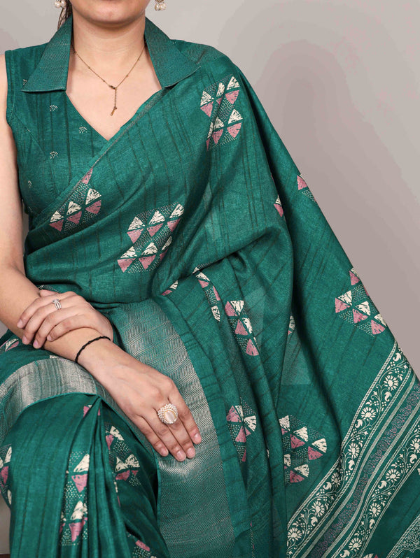 Slub Silk Printed Saree PGN
