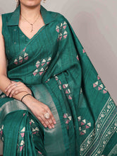 Slub Silk Printed Saree PGN