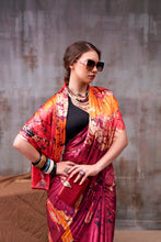 Satin Silk Printed Saree MRN