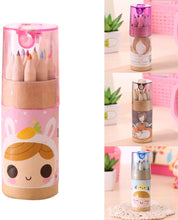 12 Colouring Pencils Kids Set, Pencils Sharpener, Mini Drawing Colored Pencils with Sharpener, Kawaii Manual Pencil Cutter, Coloring Pencil Accessory School Supplies for Kid Artists Writing Sketching