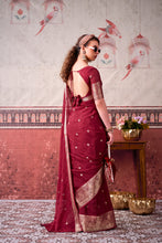 Chinon Zari Weaving Saree MRN