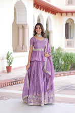 Gold Crush Multi thread Embroidered Lehenga With Dupatta SLKA