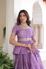 Gold Crush Multi thread Embroidered Lehenga With Dupatta SLKA