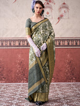 Tussar Silk Printed Saree With Viscose Border MND