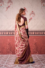 Tussar Silk Printed Saree With Viscose Border PNK