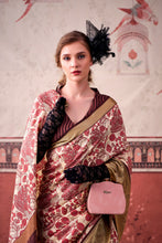 Tussar Silk Printed Saree With Viscose Border PNK