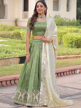 Gold Crush Embroidered Lehenga With Dupatta  PST
