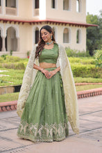 Gold Crush Embroidered Lehenga With Dupatta  PST