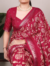 Slub Silk Floral Printed Saree CRD
