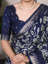 Slub Silk Floral Printed Saree NBL