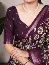 Slub Silk Floral Printed Saree WIN