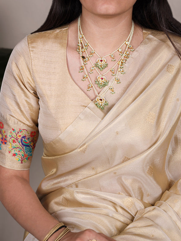 Tissue Paithani Zari Weaving Saree CRM