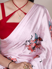 Satin Silk Floral Printed Saree LPI