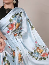 Satin Silk Floral Printed Saree SBL