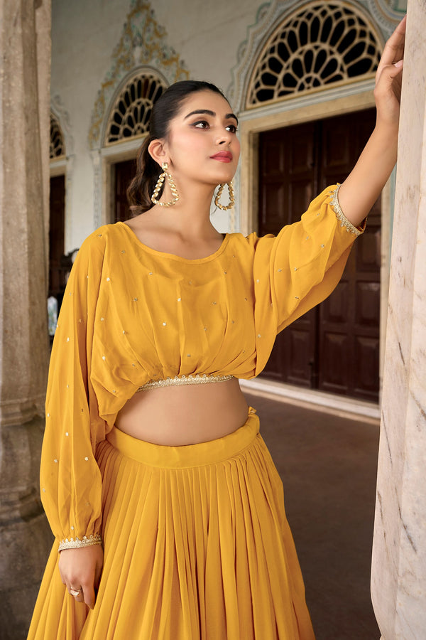 Georgette Thread Embroidered Lehenga MST