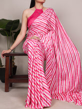 Satin Silk Printed Saree PNK