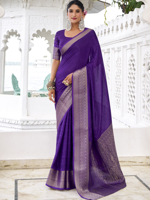 Chinon Self Printed Saree PRL