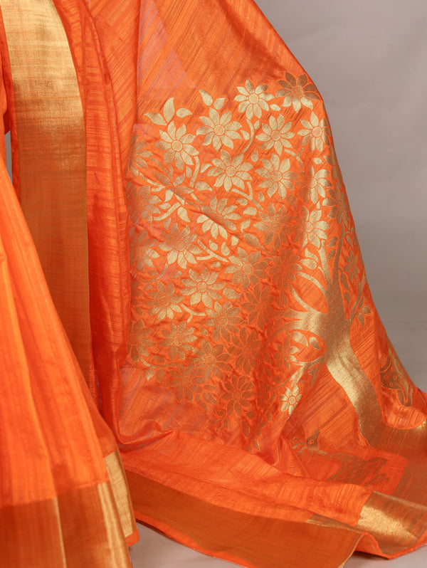 Raw Silk Zari Weaving Saree ONG