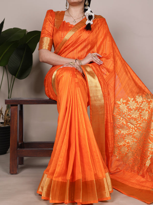 Raw Silk Zari Weaving Saree ONG
