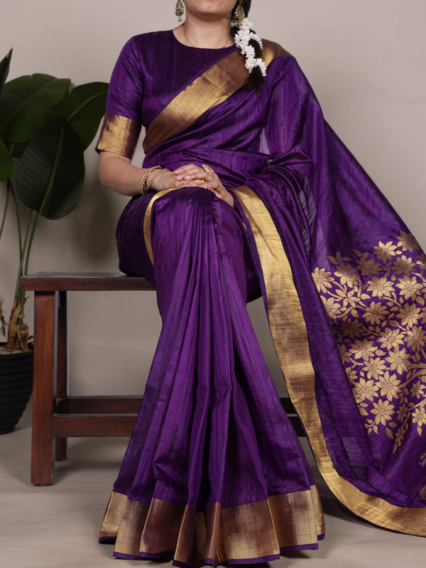 Raw Silk Zari Weaving Saree PRL