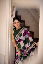 Viscose Chanderi Printed Saree GRN
