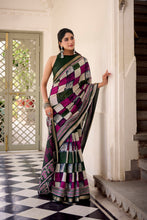 Viscose Chanderi Printed Saree GRN