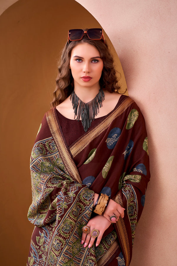 Chanderi Printed Saree MRN