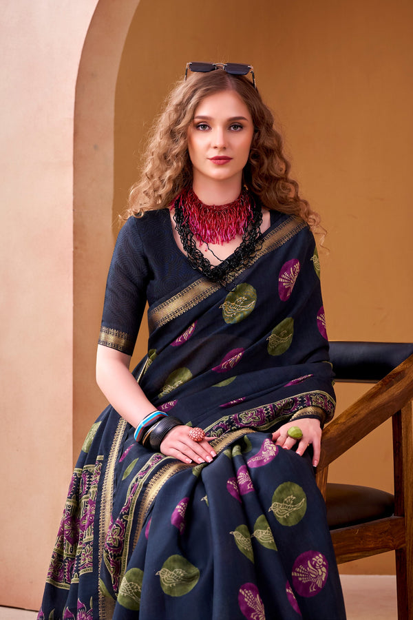Chanderi Printed Saree NBL