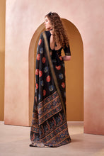 Chanderi Printed Saree BLK