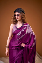 Satin Silk Floral Printed Saree PNK