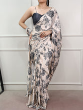 Satin Silk Printed Saree OWT