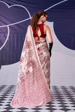 Satin Silk Floral Printed Saree MRN