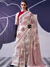 Satin Silk Floral Printed Saree MRN