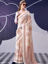 Satin Silk Floral Printed Saree PEC