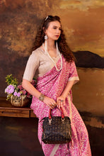 Tussar Silk Printed Saree PNK