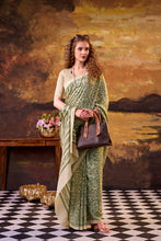Tussar Silk Printed Saree GRN