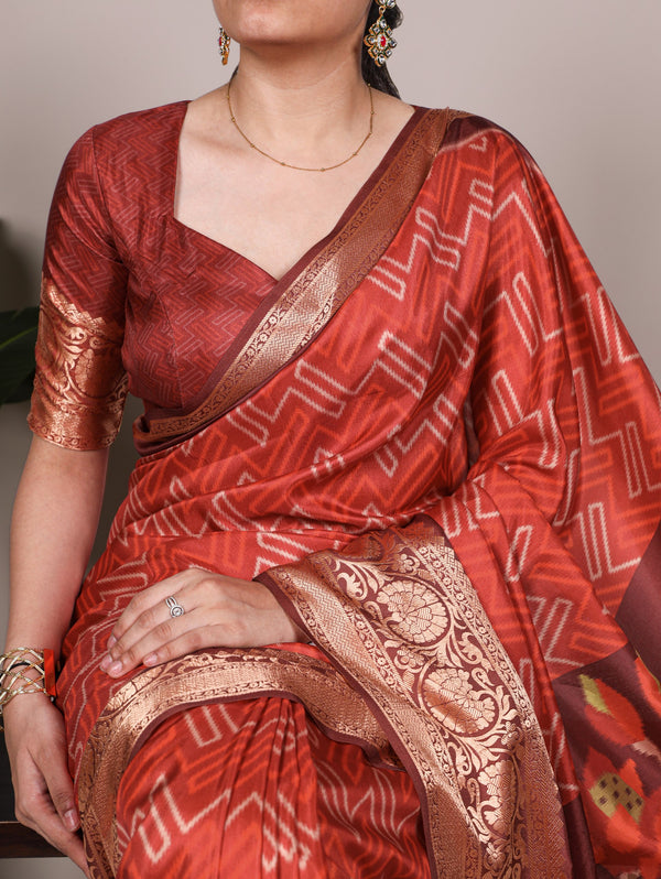 Tussar Silk Printed Saree ROG